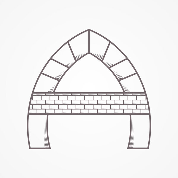 Flat line vector icon for arch