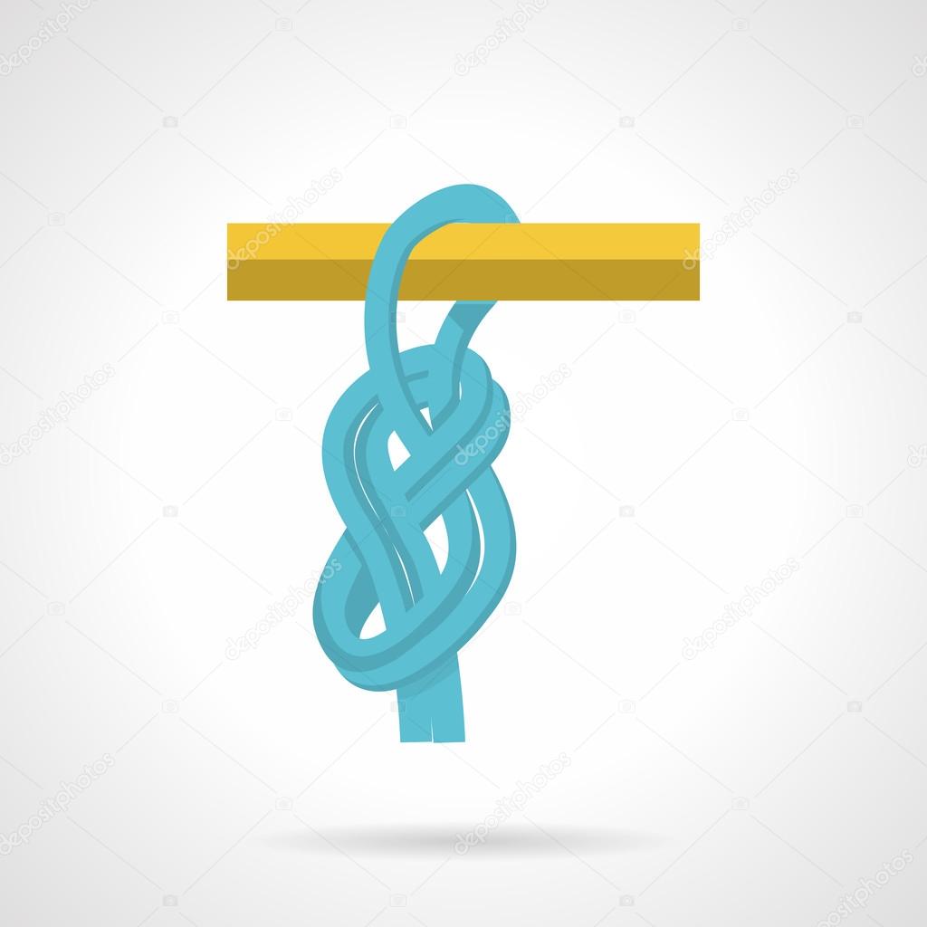 Blue rope knot flat vector icon
