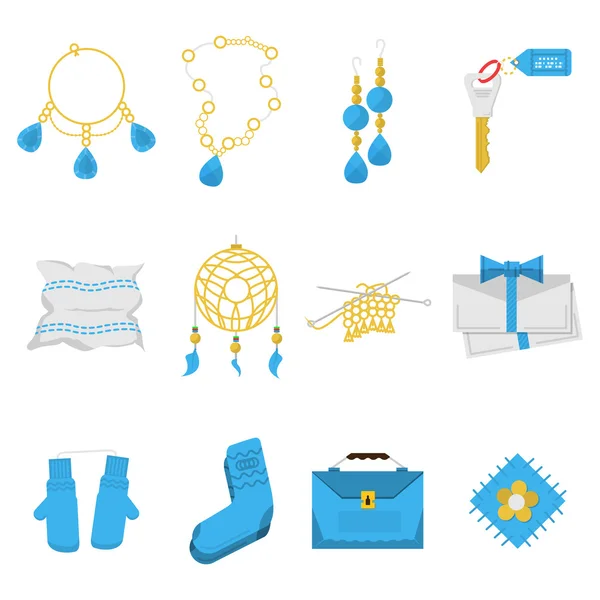 Colored vector icons for handmade items — Stock Vector