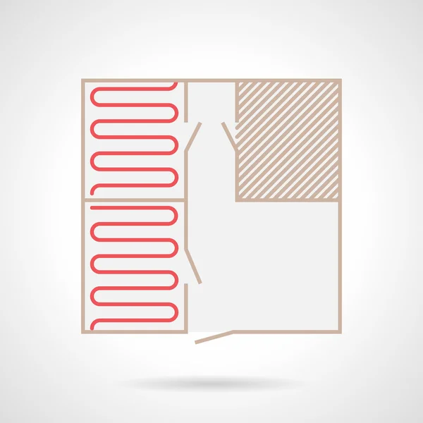 Kleurrijke vector pictogram voor vloerverwarming project — Stockvector