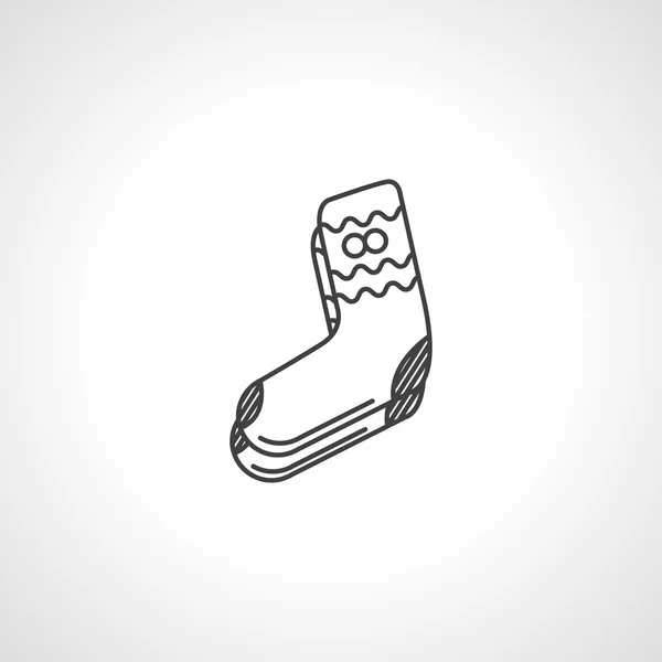 Siyah çizgi sıcak çorap simge vektör — Stok Vektör