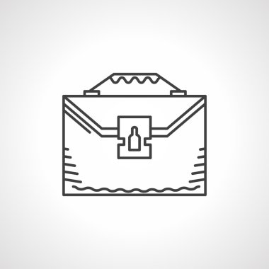 Evrak çantası siyah çizgi vektör simgesi