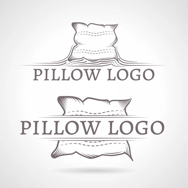 Abstract vector illustration of pillow icon with text — Stock Vector