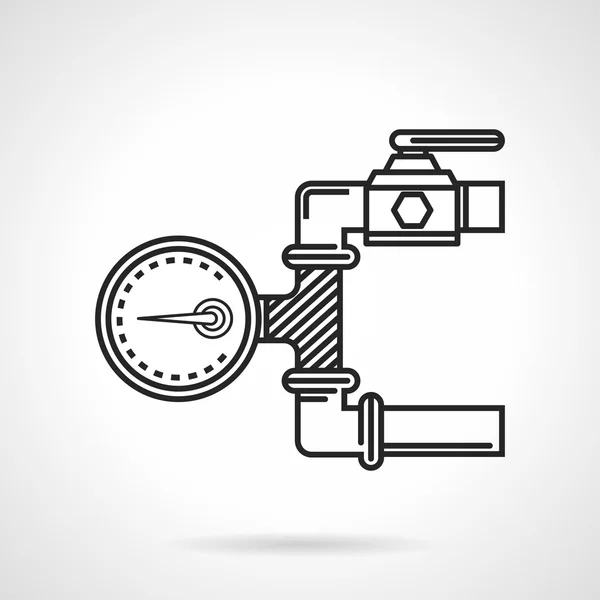 Schwarzes Linienvektorsymbol für Manometer — Stockvektor