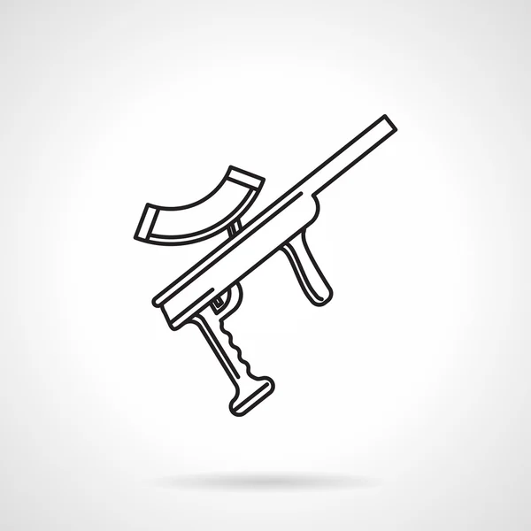 Ícone vetorial de linha preta para pistola de paintball — Vetor de Stock