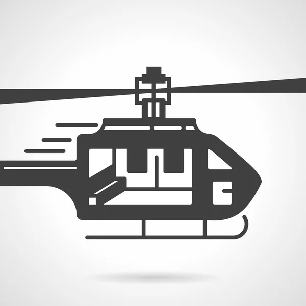 Helicóptero icono vector negro — Vector de stock