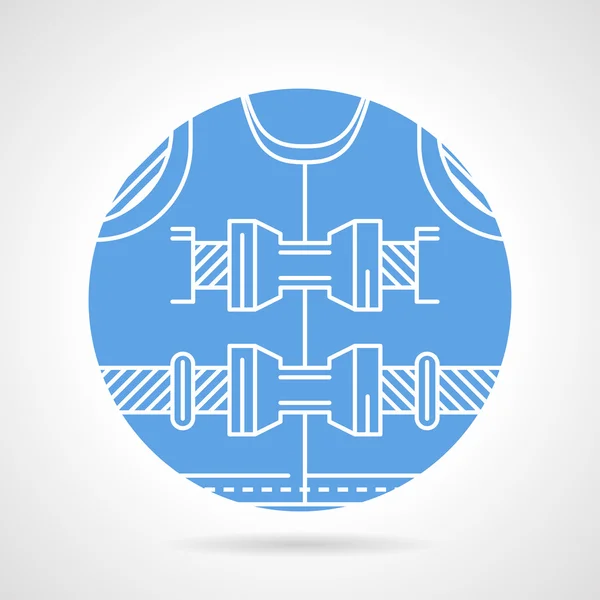 Ronde blauwe vector pictogram voor zwemvest — Stockvector