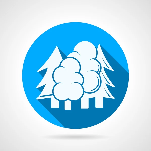Icône ronde vectorielle bleue pour forêt — Image vectorielle
