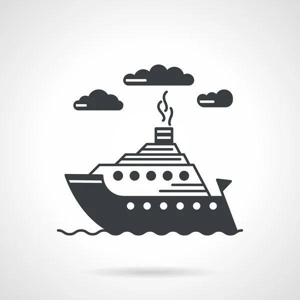 Deniz gemi siyah vektör simgesi