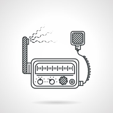 Vhf radyo istasyonu için siyah çizgi vektör simgesi