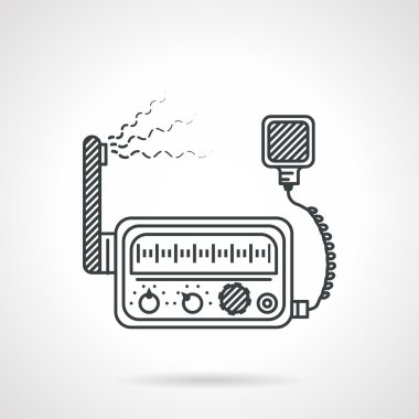 Black line vector icon for VHF radio station clipart
