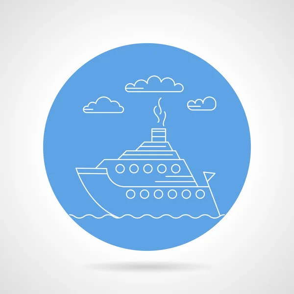 Cruise schip blauwe vector pictogram — Stockvector