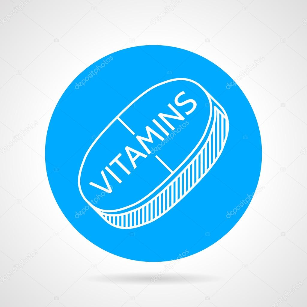 Vitamin supplements round vector icon