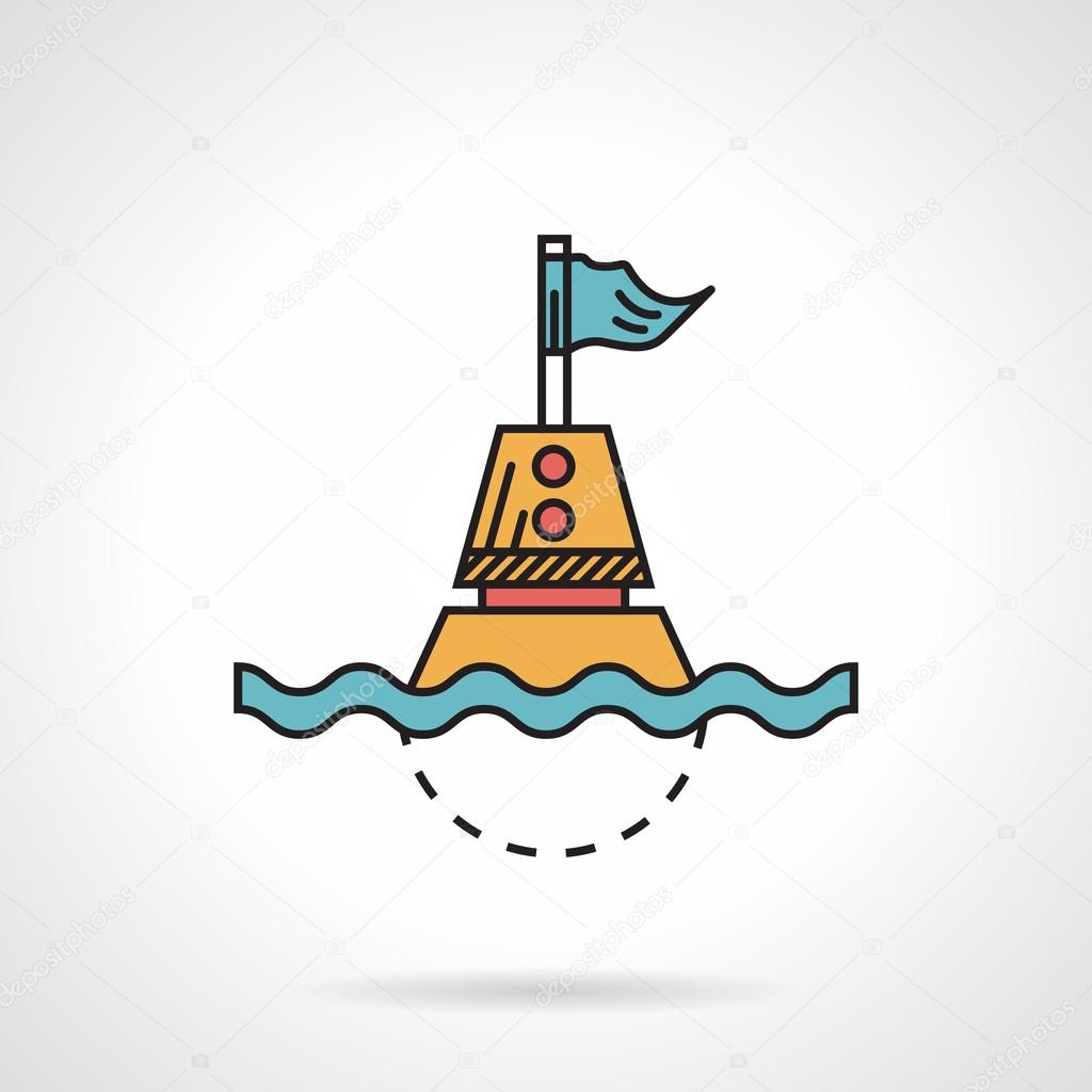 Flat design vector icon for maritime buoy