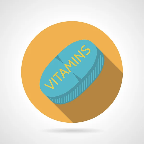 Значок плоского цвета для спортивных витаминов — стоковый вектор