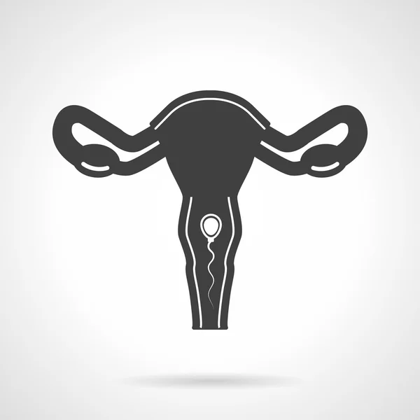 Icono de vector negro uterino — Archivo Imágenes Vectoriales