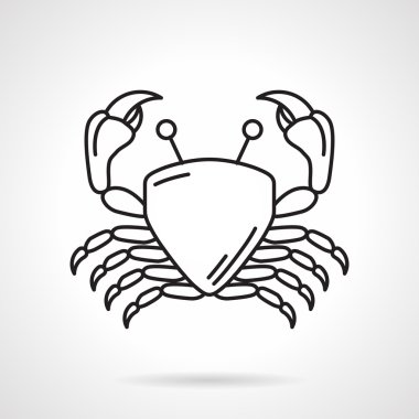 Yengeç siyah çizgi vektör simgesi