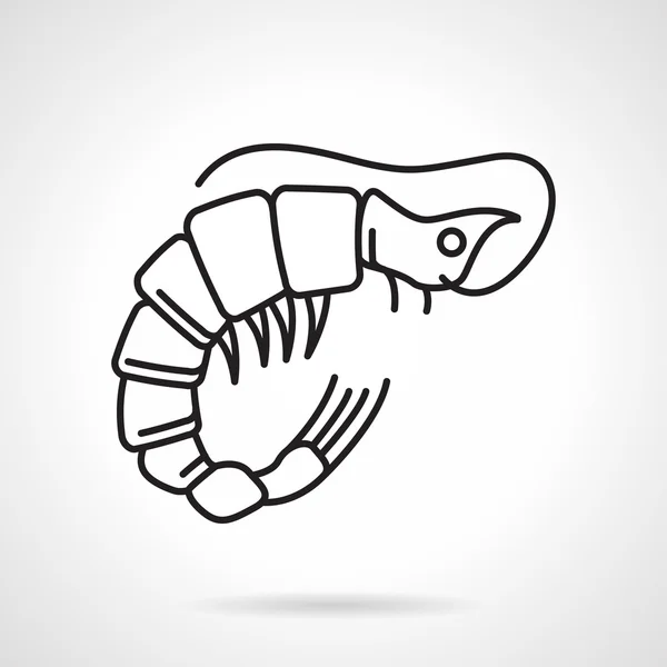 Icône vectorielle ligne noire pour crevettes — Image vectorielle