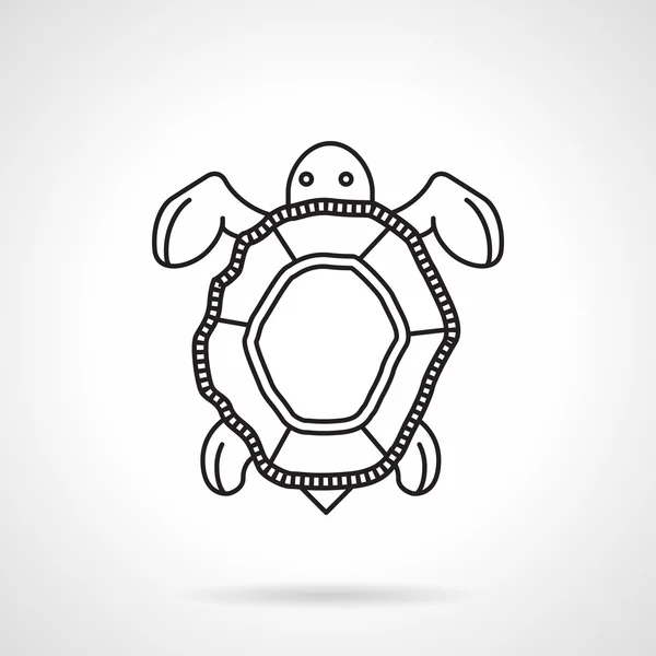Schwarze Linie Vektor-Symbol für Schildkröte — Stockvektor