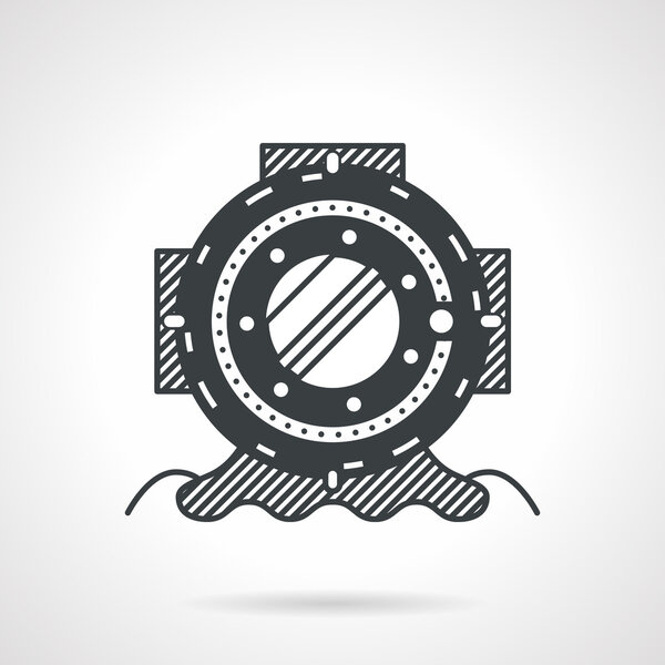 Черный вектор для шлема глубины
