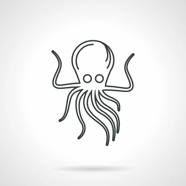 Zwarte lijn vector pictogram voor octopus — Stockvector