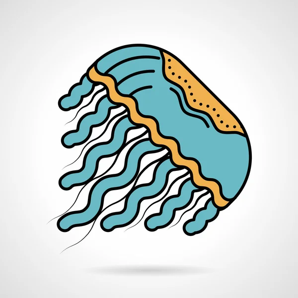 Jellyfish flat style vector icon — Stock Vector