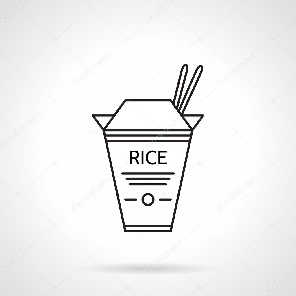 Rice pack black line vector icon