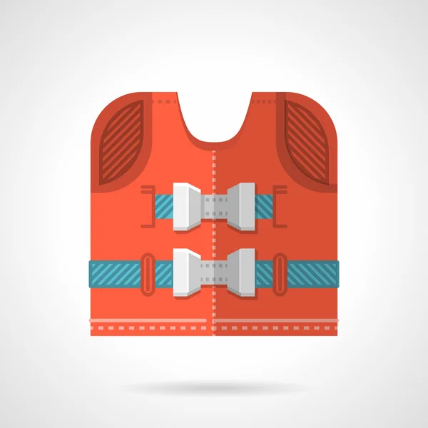 Red life-jacket flat vector icon — Stock Vector