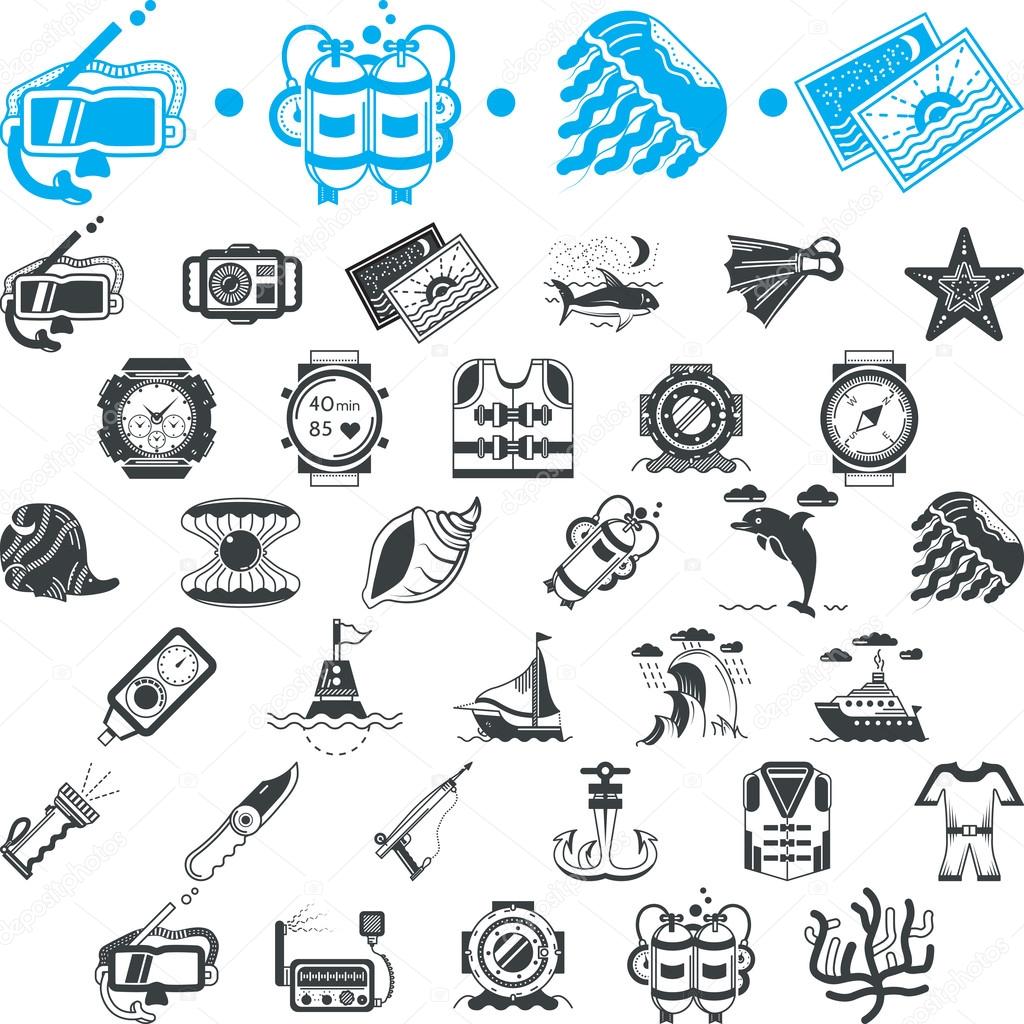 Nautical icons vector collection