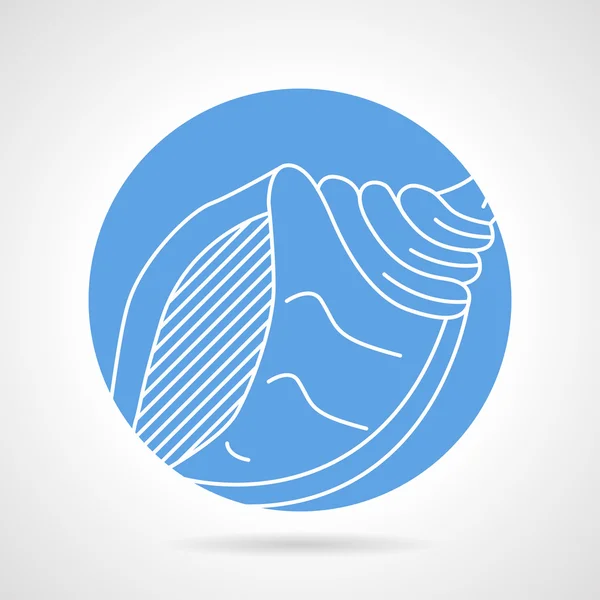 Blaues Vektor-Symbol für Muschel — Stockvektor
