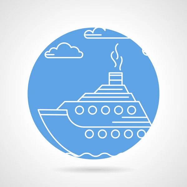 Εικονίδιο του μπλε φορέα στρογγυλή για ατμόπλοιο — Διανυσματικό Αρχείο