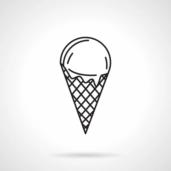 Ice cream black line vector icon — Stok Vektör