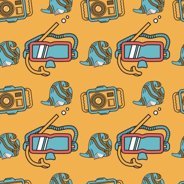 Renkli düz tasarım vektör arka plan dalış için