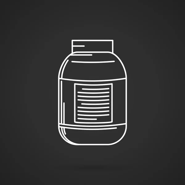 Creatine supplements jar vector icon — Stock Vector