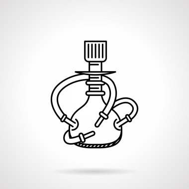 Nargile için siyah çizgi vektör simgesi