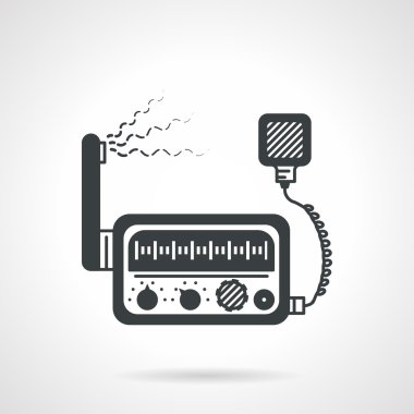 Radyo alıcı-verici siyah vektör simgesi