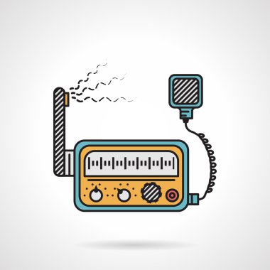 Radyo aygıt düz renk vektör simgesi