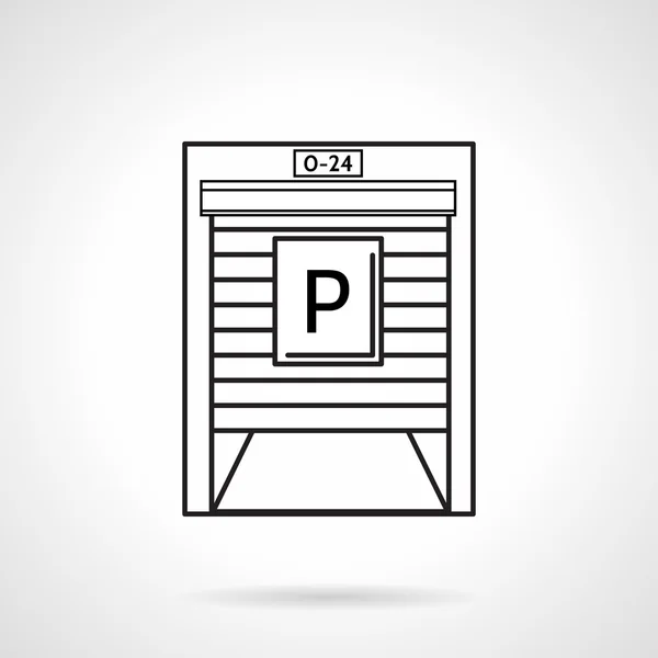 Parking garage ligne noire icône vectorielle — Image vectorielle