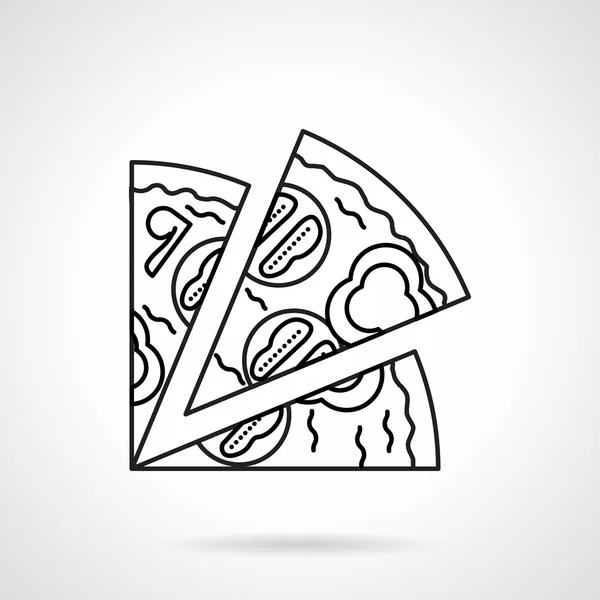 Pizza Black Line Vektorsymbol — Stockvektor