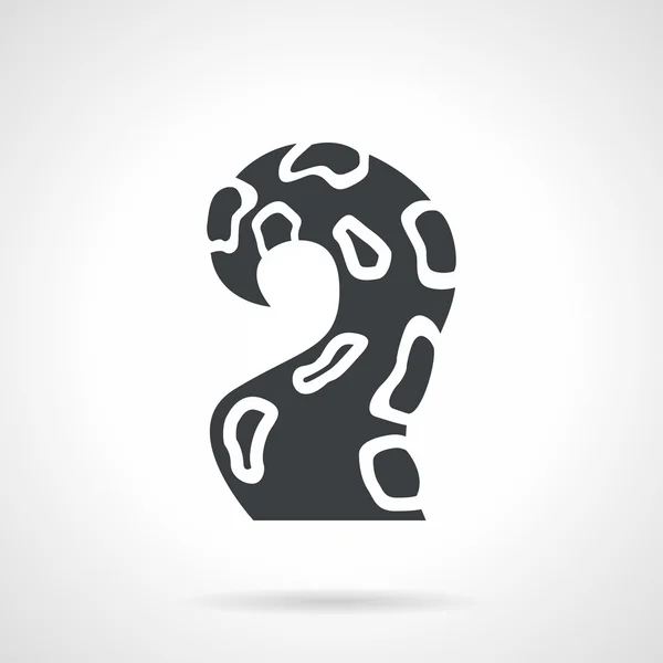 Tentacule poulpe icône vectorielle noire — Image vectorielle