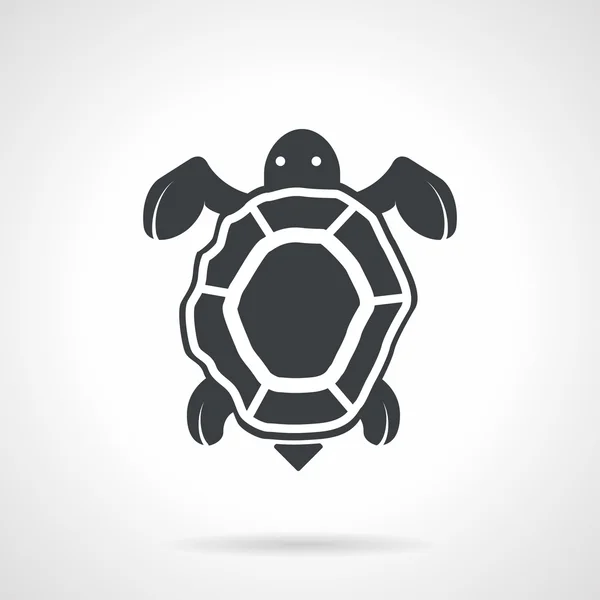 Tortue marine icône vectorielle noire — Image vectorielle