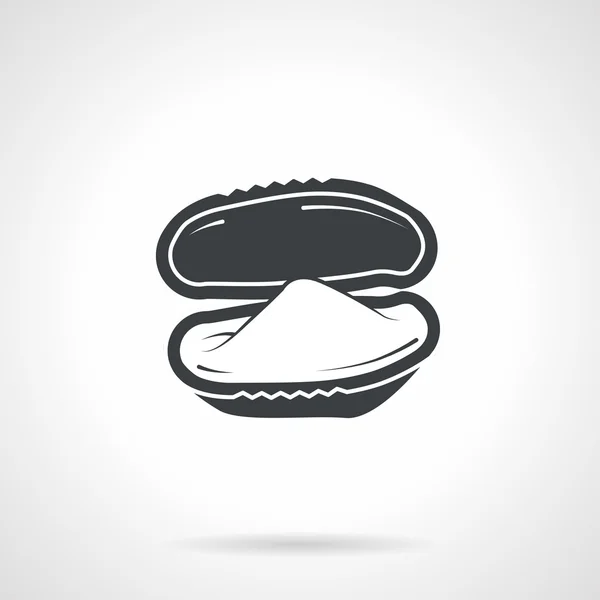 Oyster black vector icon — Stock Vector