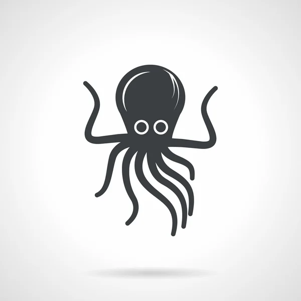 Pulpo icono vector negro — Archivo Imágenes Vectoriales