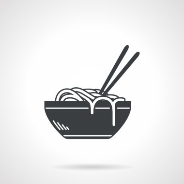 Noodles black vector icon