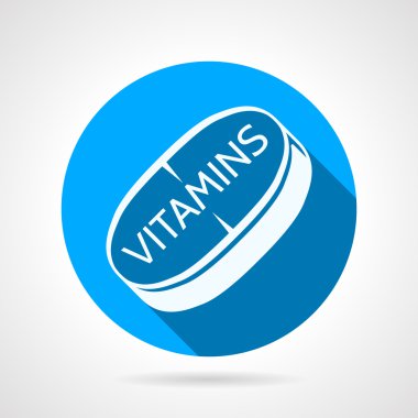 Vitamin tablet düz yuvarlak vektör simgesi