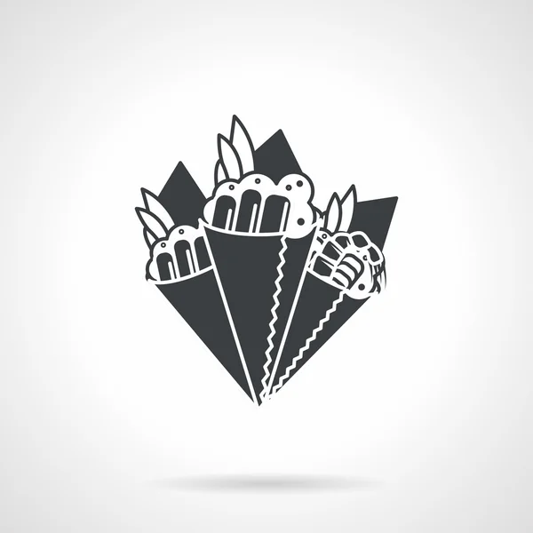 Temaki suşi siyah vektör simgesi