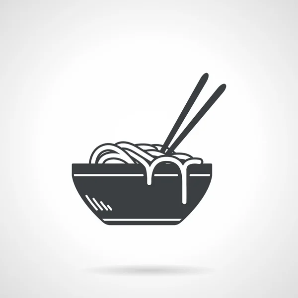 Noodles black vector icon — Stock Vector