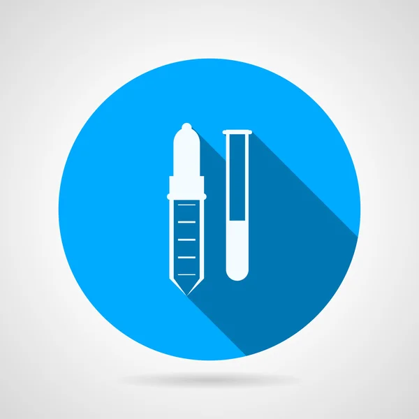 Measuring pipette flat round vector icon — Stock Vector