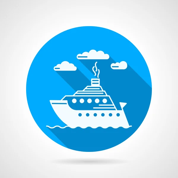 Icono plano vector redondo para barco de vapor — Archivo Imágenes Vectoriales