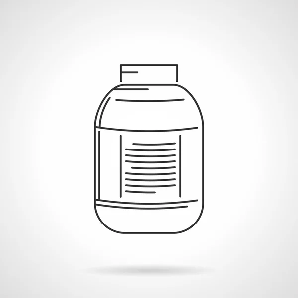 Black line vector icon for plastic jar — Stock Vector